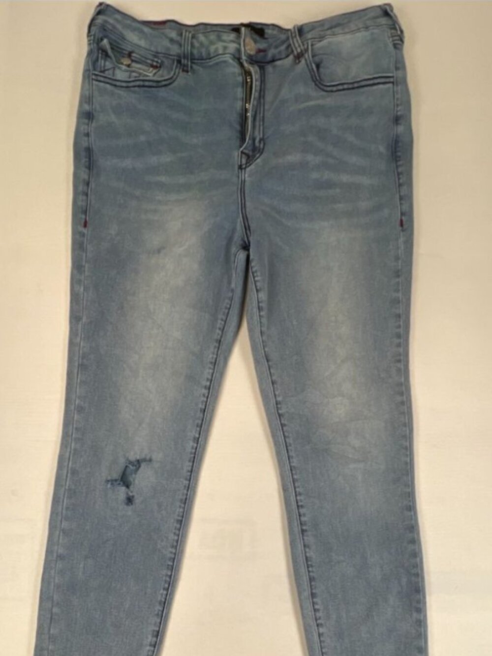 True Religion Womens Halle High Rise Super Skinny Jeans Light Wash Size 33
